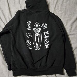 Lost Surfboards Hoodie Surf Sweatshirt Men's Medium Skeleton Coffin Enterprises